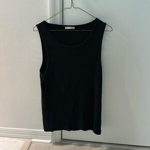Zara black tank top, lightly ribbed, size XL